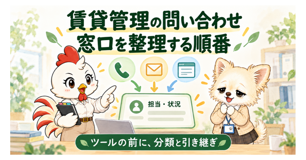 賃貸管理の問い合わせ窓口を整理する順番。ツールの前に分類と引き継ぎを整える